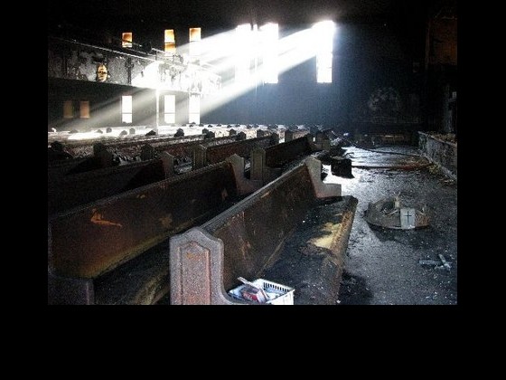 Photo of fire-damaged church courtesy of NOLA.com