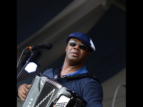 Bruce 'Sunpie' Barnes at Jazz Fest 2014 [Photo by Leon Morris]