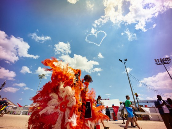 Mardi Gras Indian Jazz Fest 2016 [Photo by Eli Mergel]