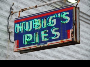photo of hubig's pies sign