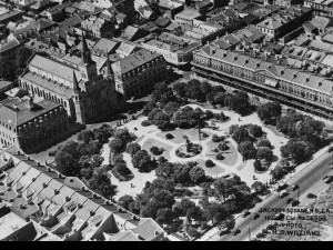 Aerial shot of Jackson Square in 1938