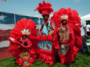 Seminole Mardi Gras Indians at Jazz Fest 2014 [Photo by Ryan Hodgson-Rigsbee]