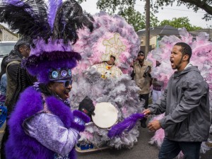 9th Ward Hunters Big Chief Romeo during Downtown Super Sunday 2018 [Photo by Ryan Hodgson-Rigsbee]