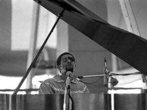 James Booker on May 6, 1979. Photo by Burt Steel, courtesy of the New Orleans Jazz & Heritage Archive.