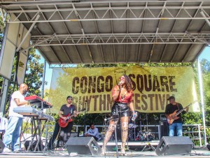 Erica Falls at Congo Square Rhythms Festival, March 2022 [Photo by Katherine Johnson]