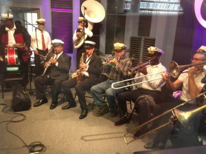 Eureka Brass Band at WWOZ March 15, 2017 [Photo by Carrie Booher]