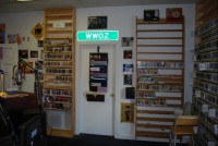 photo of studio shelves with CDs