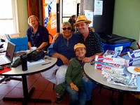 Big D with WWOZ volunteers Betty Jane Schlater and Melissa and Matt DeOrazio. 