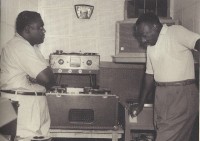 Fats Domino and Dave Bartholomew in the studio